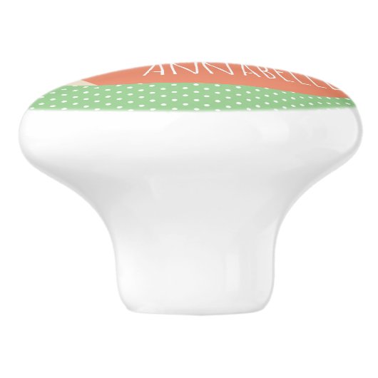 可愛パーソナライズされたい眠りキツネ セラミックノブ (側面)