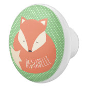 可愛パーソナライズされたい眠りキツネ セラミックノブ (右)