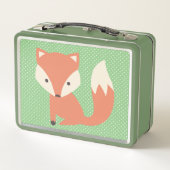 可愛パーソナライズされたい眠りキツネ メタルランチボックス (裏面)