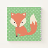 可愛パーソナライズされたい眠るキツネとドット ノートブック (裏面)