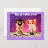 可愛パーソナライズされたい紫のハート写真スタイリッシュ ポストカード (正面/裏面)