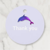 可愛パーソナライズされたい紫色のイルカ フェイバータグ (裏面)