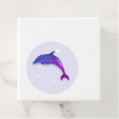 可愛パーソナライズされたい紫色のイルカ フェイバータグ (インサイチュ)