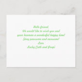 可愛パーソナライズされたい緑のスタイリッシュハート写真 ポストカード (裏面)