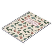 可愛パーソナライズされたい緑の赤い水色フローラ ノートブック (左側)