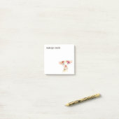 可愛パーソナライズされたい羊/ラムパープルフローラ ポストイット (デスク上)