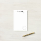 可愛パーソナライズされたい羊®付きポストイット ポストイット (デスク上)