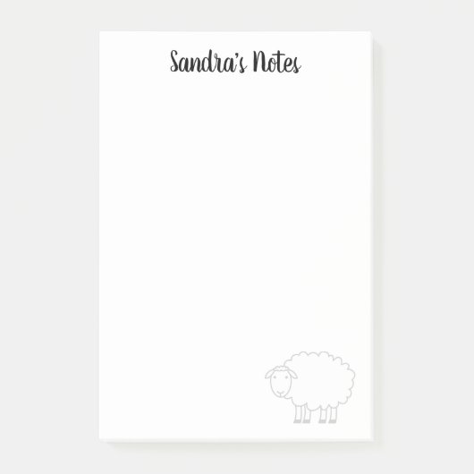 可愛パーソナライズされたい羊®付きポストイット ポストイット (正面)