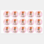 可愛パーソナライズされたい美人、名前、電話番号 ラベル (シート)