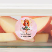 可愛パーソナライズされたい美人、名前、電話番号 ラベル (貼付)