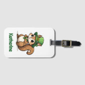 可愛パーソナライズされたい聖パトリックの日リス ラゲッジタグ (正面横)