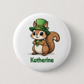 可愛パーソナライズされたい聖パトリックの日リス 缶バッジ (正面)