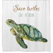 可愛パーソナライズされたい航海の亀 シャワーカーテン (正面)