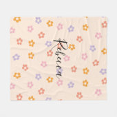 可愛パーソナライズされたい色のデイジー フリースブランケット (正面(横))