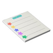 可愛パーソナライズされたい色光る小さな星 ノートパッド (アングル)