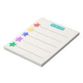 可愛パーソナライズされたい色光る小さな星 ノートパッド (回転)