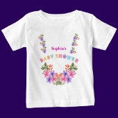可愛パーソナライズされたい花柄 ベビーTシャツ