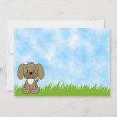 可愛パーソナライズされたい茶色の子犬ガールズ誕生日 招待状 (裏面)