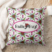 可愛パーソナライズされたい虫と花 クッション (ブランケット)