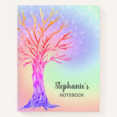 可愛パーソナライズされたい虹のキラキラ手帳 ノートブック (正面)