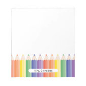 可愛パーソナライズされたい虹の先生鑑賞 ノートパッド (正面)