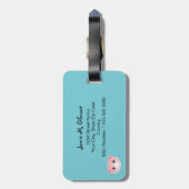 可愛パーソナライズされたい豚 |こちら ラゲッジタグ (裏面縦)