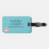 可愛パーソナライズされたい豚 |こちら ラゲッジタグ (裏面横)