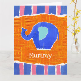 可愛パーソナライズされたい象の母の日用カード カード