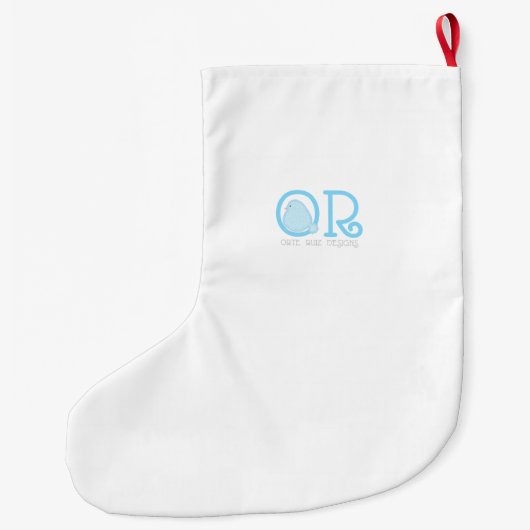 可愛パーソナライズされたい象クリスマスストッキング ラージクリスマスストッキング (裏面)