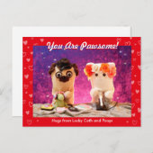 可愛パーソナライズされたい赤いスタイリッシュハート写真 ポストカード (正面/裏面)