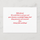 可愛パーソナライズされたい赤いスタイリッシュハート写真 ポストカード (裏面)