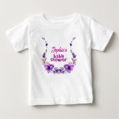 可愛パーソナライズされたい赤ちゃんシャワー花柄 ベビーTシャツ (正面)