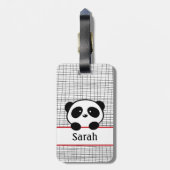 可愛パーソナライズされたい赤パンダクマ動物 ラゲッジタグ (裏面縦)