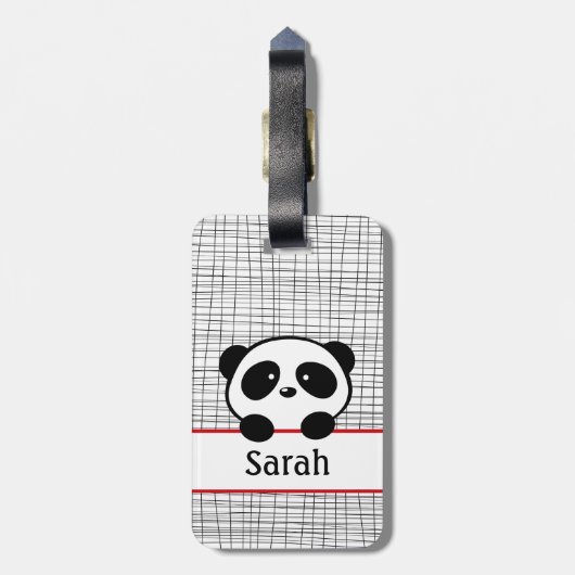 可愛パーソナライズされたい赤パンダクマ動物 ラゲッジタグ (裏面縦)