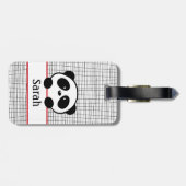 可愛パーソナライズされたい赤パンダクマ動物 ラゲッジタグ (裏面横)