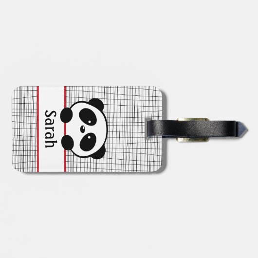 可愛パーソナライズされたい赤パンダクマ動物 ラゲッジタグ (裏面横)