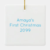 可愛パーソナライズされたい赤毛の人魚のクリスマス セラミックオーナメント (裏面)