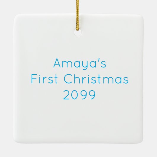 可愛パーソナライズされたい赤毛の人魚のクリスマス セラミックオーナメント (裏面)