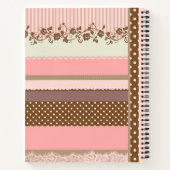 可愛パーソナライズされたい赤面ピンク水玉模様レシピ ノートブック (裏面)