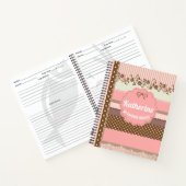 可愛パーソナライズされたい赤面ピンク水玉模様レシピ ノートブック (内部)