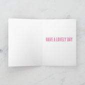 可愛パーソナライズされたい踊りヒツピンク誕生日カード サンキューカード (内部)