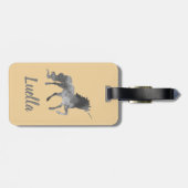 可愛パーソナライズされたい金ゴールドキッズユニコーン荷物タグ ラゲッジタグ (裏面横)