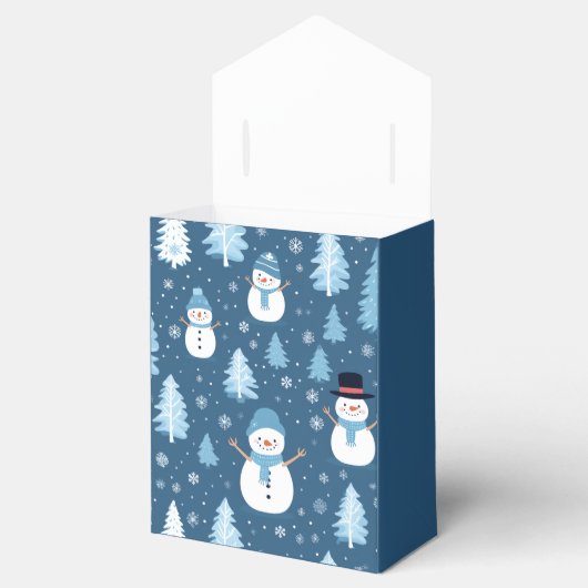 可愛パーソナライズされたい雪だるま柄お願い箱 フェイバーボックス (オープン)