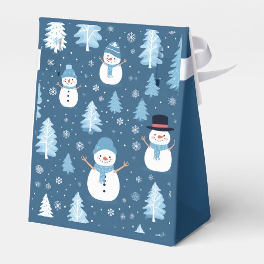 可愛パーソナライズされたい雪だるま柄お願い箱 フェイバーボックス (裏面サイド)