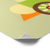 可愛パーソナライズされたい電車のポスター壁デコ子供へア ポスター (角)