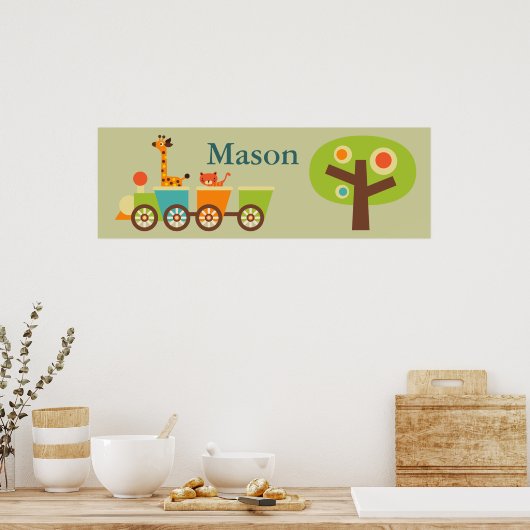 可愛パーソナライズされたい電車のポスター壁デコ子供へア ポスター (キッチン)