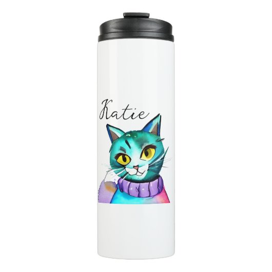 可愛パーソナライズされたい青い子ネコ タンブラー (正面)