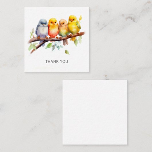 可愛パーソナライズされたい鳥ありがとう ノートカード (正面/裏面)