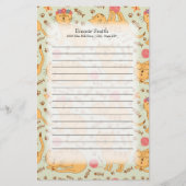 可愛パーソナライズされたい黄色い猫 便箋 (正面)