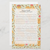 可愛パーソナライズされたい黄色い猫 便箋 (正面/裏面)